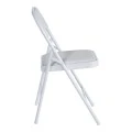 Foldable chair Niro pakoworld pu-metal in white color 46x46x79cm