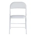 Foldable chair Niro pakoworld pu-metal in white color 46x46x79cm