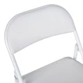 Foldable chair Niro pakoworld pu-metal in white color 46x46x79cm