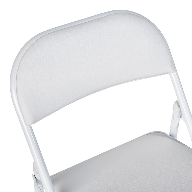 Foldable chair Niro pakoworld pu-metal in white color 46x46x79cm