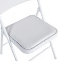 Foldable chair Niro pakoworld pu-metal in white color 46x46x79cm