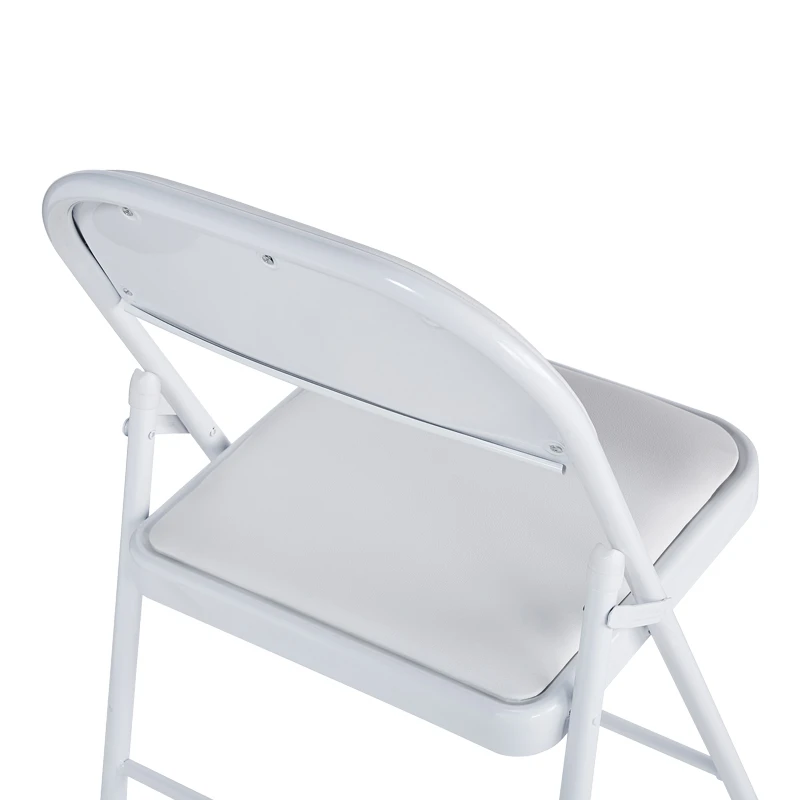 Foldable chair Niro pakoworld pu-metal in white color 46x46x79cm