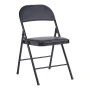 Foldable chair Niro pakoworld pu-metal in black color 46x46x79cm