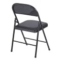 Foldable chair Niro pakoworld pu-metal in black color 46x46x79cm