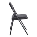 Foldable chair Niro pakoworld pu-metal in black color 46x46x79cm