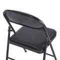 Foldable chair Niro pakoworld pu-metal in black color 46x46x79cm