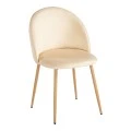 Chair Perch pakoworld cream velvet - natural color metal leg 50x43x82cm