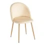 Chair Perch pakoworld cream velvet - natural color metal leg 50x43x82cm