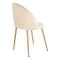 Chair Perch pakoworld cream velvet - natural color metal leg 50x43x82cm