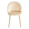Chair Perch pakoworld cream velvet - natural color metal leg 50x43x82cm
