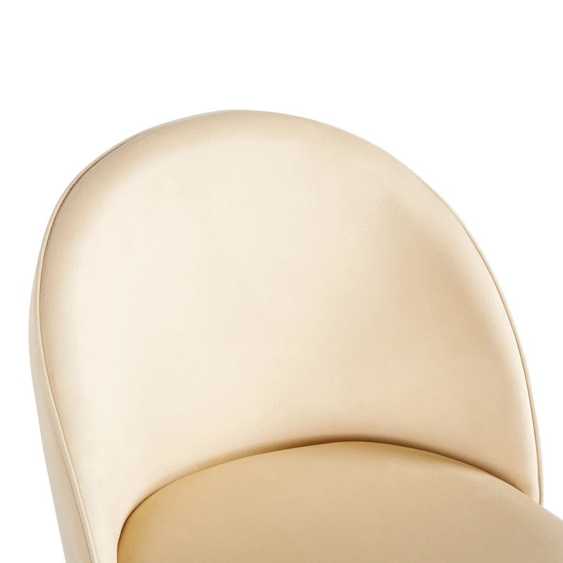 Chair Perch pakoworld cream velvet - natural color metal leg 50x43x82cm