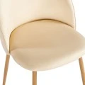 Chair Perch pakoworld cream velvet - natural color metal leg 50x43x82cm