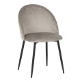 Chair Perch pakoworld velvet in grey with black metal legs 50x43x82cm