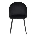 Chair Perch pakoworld velvet in black with black metal legs 50x43x82cm