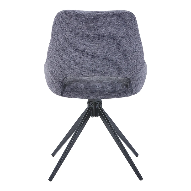 Luciano I pakoworld swivel chair in anthracite fabric-metal leg black 52.5x54x85cm