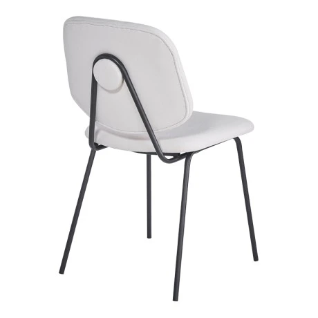 Chair hair Pietro I pakoworld beige fabric-black metal leg 45x55x82.5cm