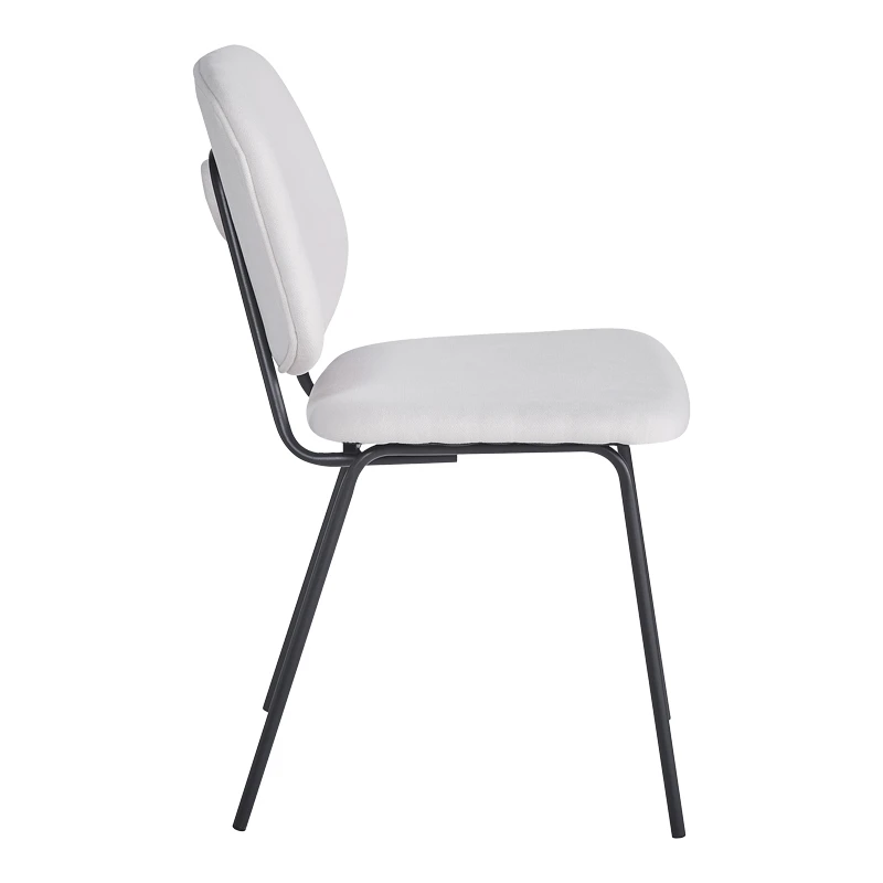 Chair hair Pietro I pakoworld beige fabric-black metal leg 45x55x82.5cm