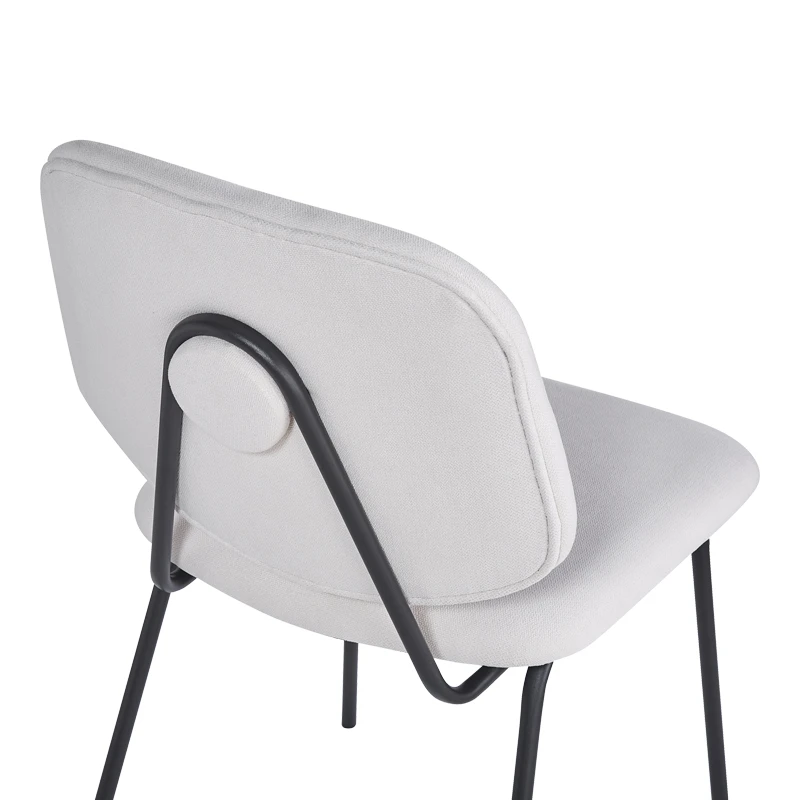 Chair hair Pietro I pakoworld beige fabric-black metal leg 45x55x82.5cm