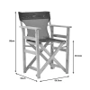 Kompa pakoworld director's chair, solid beech wood, natural - Nexus grey-beige fabric