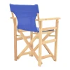 Kompa pakoworld director's chair  inpainted wood color solid beech wood and blue fabric