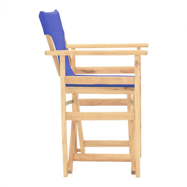 Kompa pakoworld director's chair  inpainted wood color solid beech wood and blue fabric