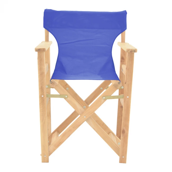 Kompa pakoworld director's chair  inpainted wood color solid beech wood and blue fabric