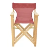 Kompa pakoworld director's chair  inpainted wood color solid beech wood and burgundy red fabric