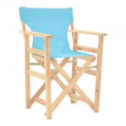Kompa pakoworld director's chair  inpainted wood color solid beech wood and turqoise fabric