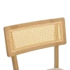 Καρέκλα Raffles pakoworld rubberwood με pe rattan και γκρι μπεζ ύφασμα 47x48x83.5εκ