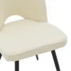 Καρέκλα Renish pakoworld μπουκλέ λευκό-μεταλλικό μαύρο πόδι 61x47x91.5εκ