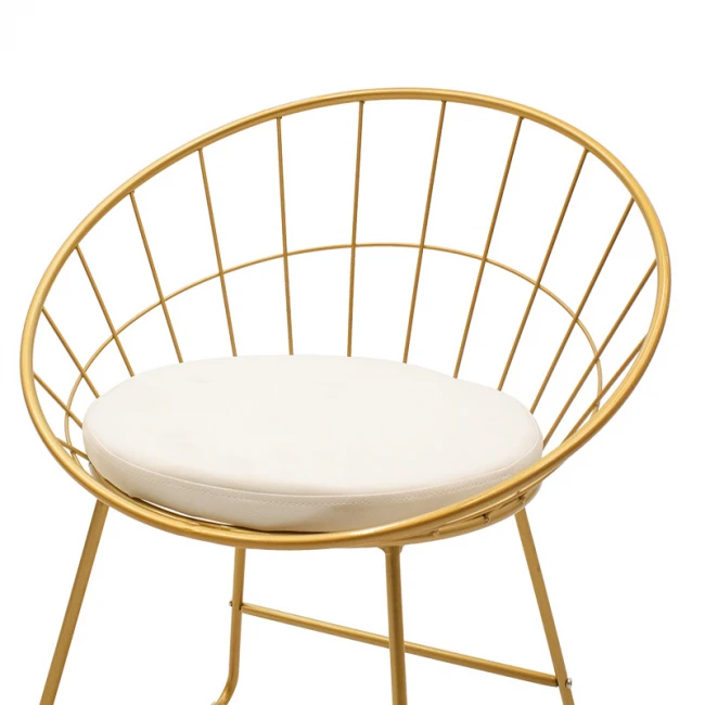 Seth pakoworld chair golden metal wire with white pvc cushion