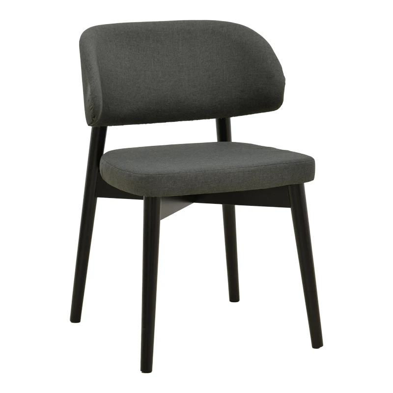 Chair Siena pakoworld anthracite fabric and rubberwood 48x50x81cm