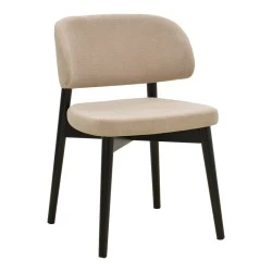 Chair Siena pakoworld beige fabric black rubberwood 48x50x81cm