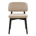 Chair Siena pakoworld beige fabric black rubberwood 48x50x81cm