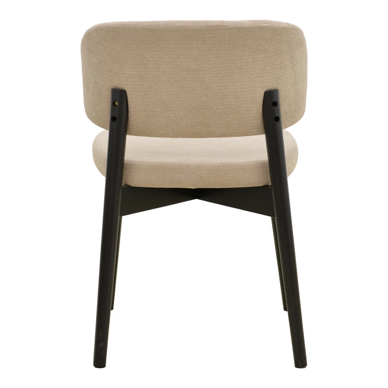 Chair Siena pakoworld beige fabric black rubberwood 48x50x81cm