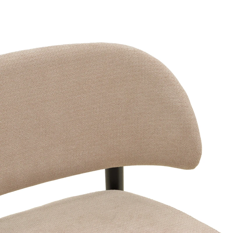 Chair Siena pakoworld beige fabric black rubberwood 48x50x81cm