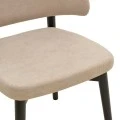 Chair Siena pakoworld beige fabric black rubberwood 48x50x81cm