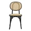 Chair stackable Zoel pakoworld black beech wood-natural rattan 45x52x82cm