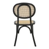 Chair stackable Zoel pakoworld black beech wood-natural rattan 45x52x82cm