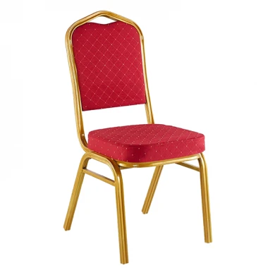 Hilton pakoworld stackable conference chair fabric red-metal gold 45x51x96cm