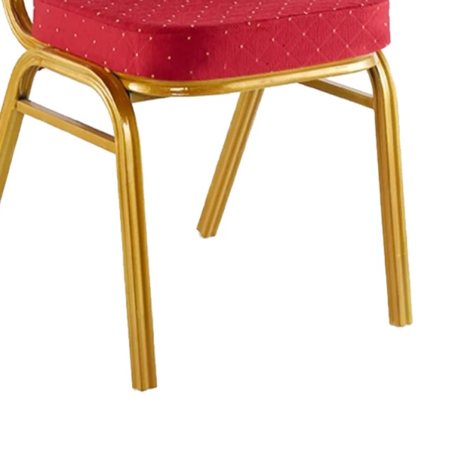 Hilton pakoworld stackable conference chair fabric red-metal gold 45x51x96cm