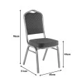 Hilton pakoworld stackable conference chair fabric red-metal gold 45x51x96cm