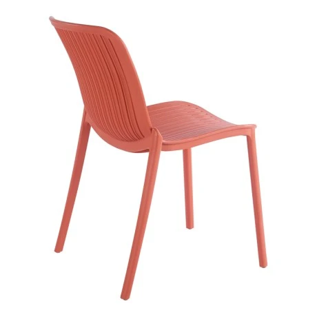 Teragi stackable chair pakoworld pp with UV protection terracotta 58x43.5x82cm