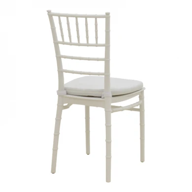 Tiffany I chair pakoworld with cushion pp in white color 39.5x46.5x87cm