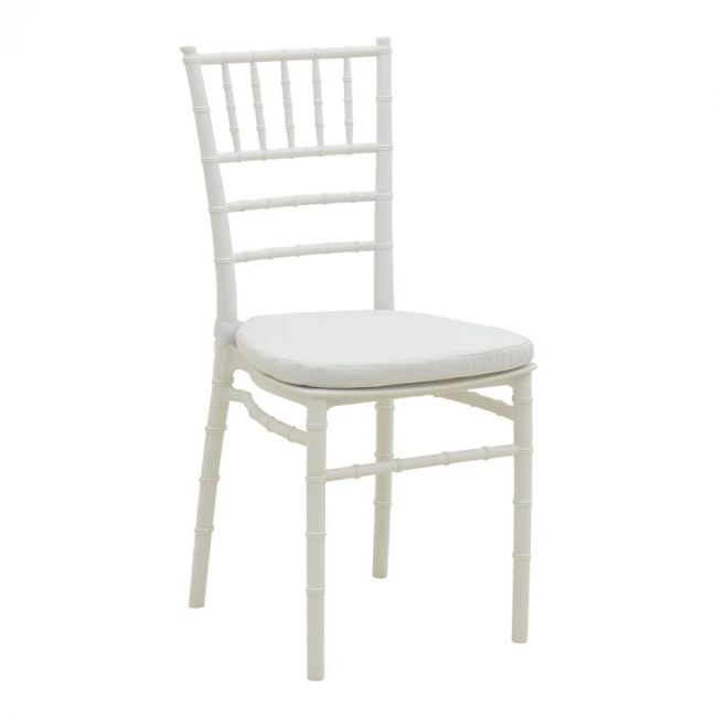 Καρέκλα Tiffany pakoworld με μαξιλάρι pp σε λευκή απόχρωση 40x40x88εκ