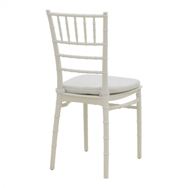 Καρέκλα Tiffany pakoworld με μαξιλάρι pp σε λευκή απόχρωση 40x40x88εκ