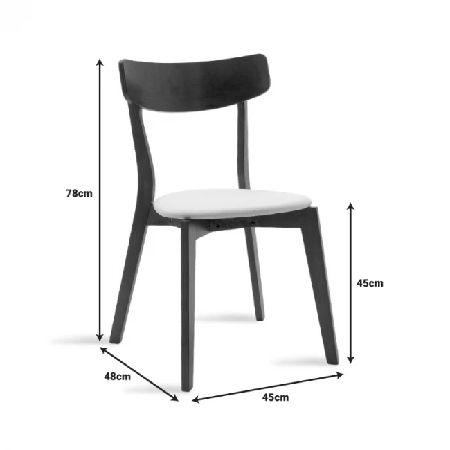 Chair Toto pakoworld grey fabric-rubberwood anthracite leg
