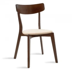 Chair Toto pakoworld beige fabric-walnut rubberwood leg