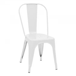 Καρέκλα Utopia pakoworld λευκό μέταλλο 44x44x85εκ