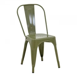 Καρέκλα Utopia pakoworld μέταλλο σε λαδί απόχρωση 44x44x85εκ